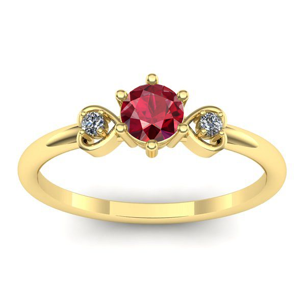 Inel logodna cu rubin rotund