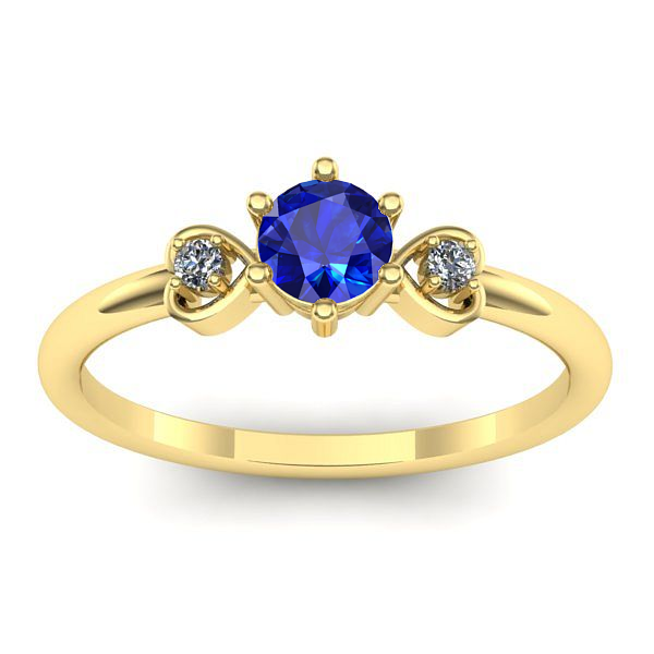 Inel logodna cu safir rotund