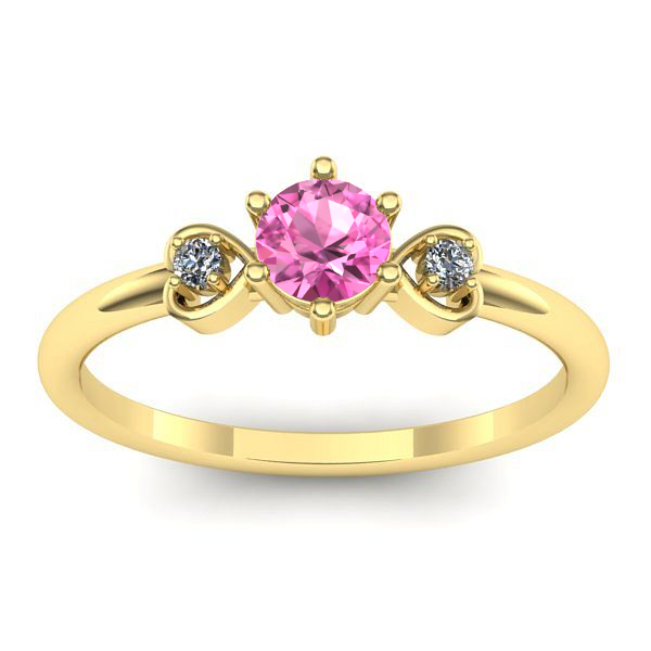 Inel logodna cu safir roz rotund