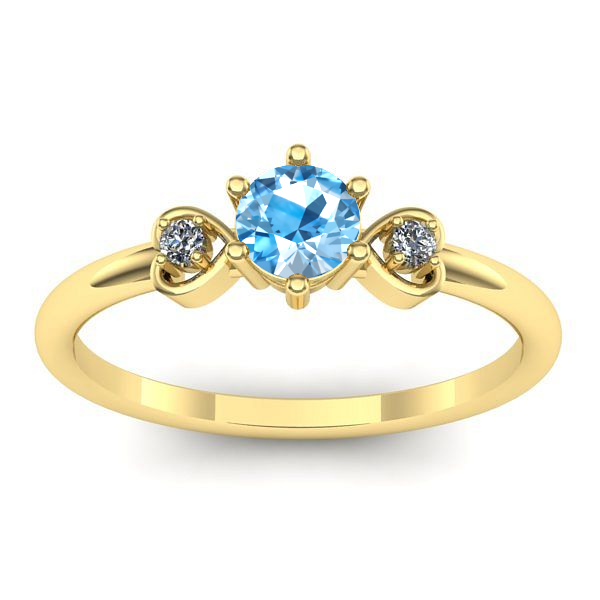 Inel cu topaz blue rotund