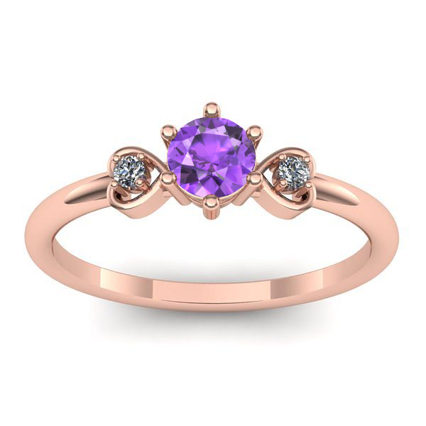 Inel cu ametist rotund