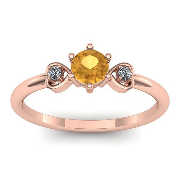 Inel logodna cu citrin rotund
