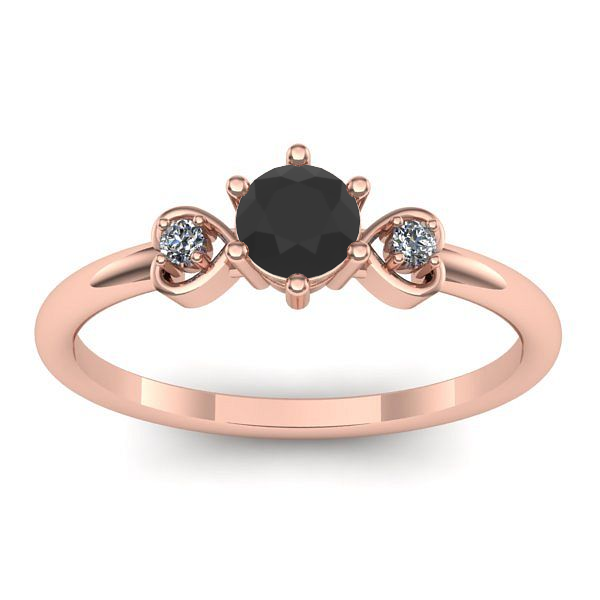 Inel logodna cu diamant negru rotund