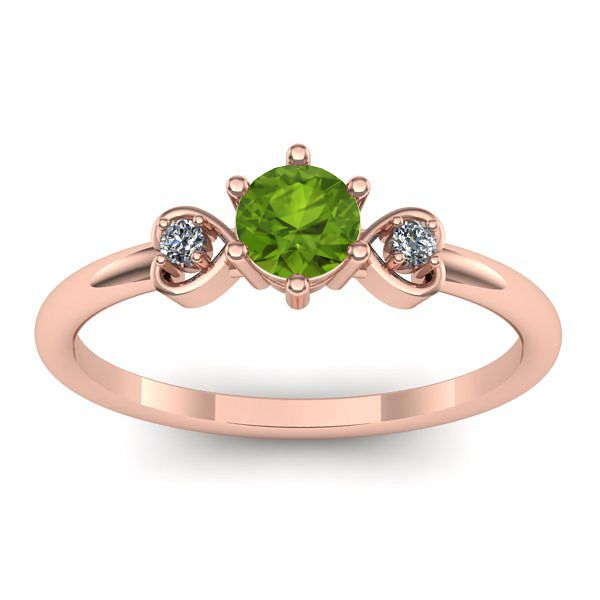 Inel de logodna cu peridot rotund