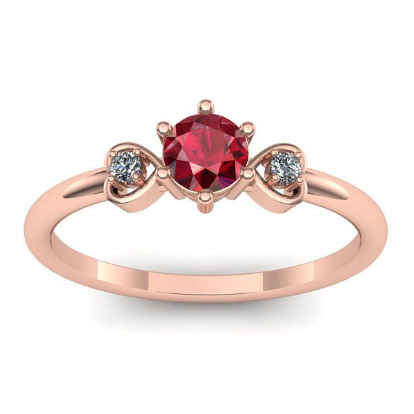 Inel cu rubin rotund