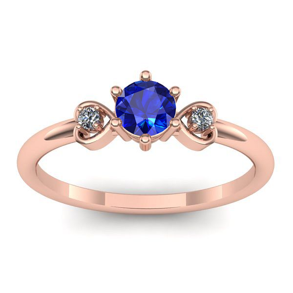 Inel logodna cu safir rotund