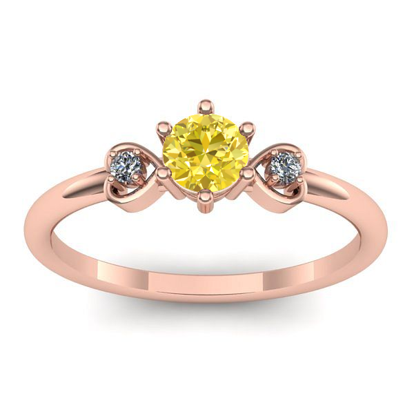 Inel logodna cu safir galben rotund