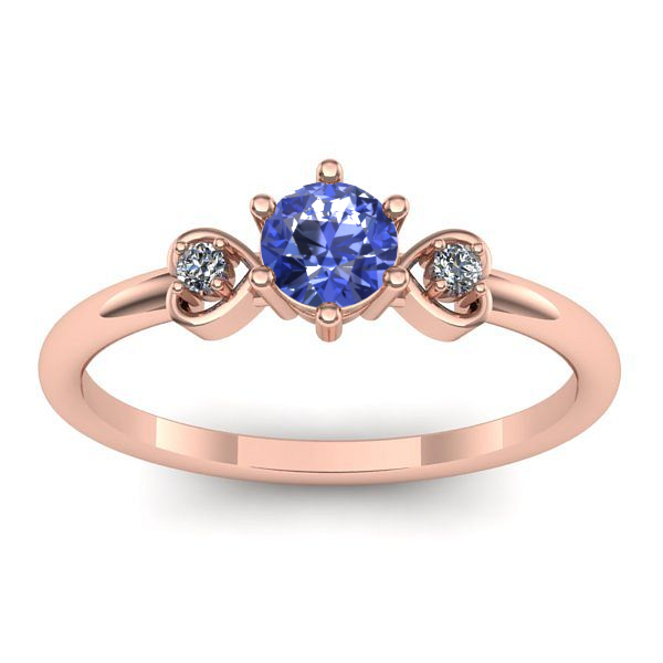 Inel logodna cu tanzanit rotund