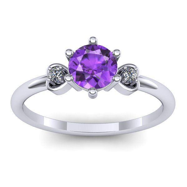 Inel de logodna cu ametist rotund