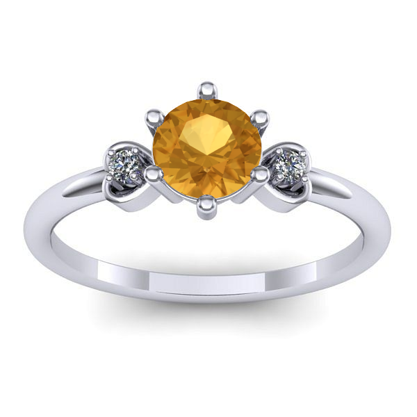 Inel logodna cu citrin rotund