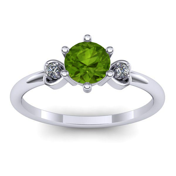 Inel logodna cu peridot rotund