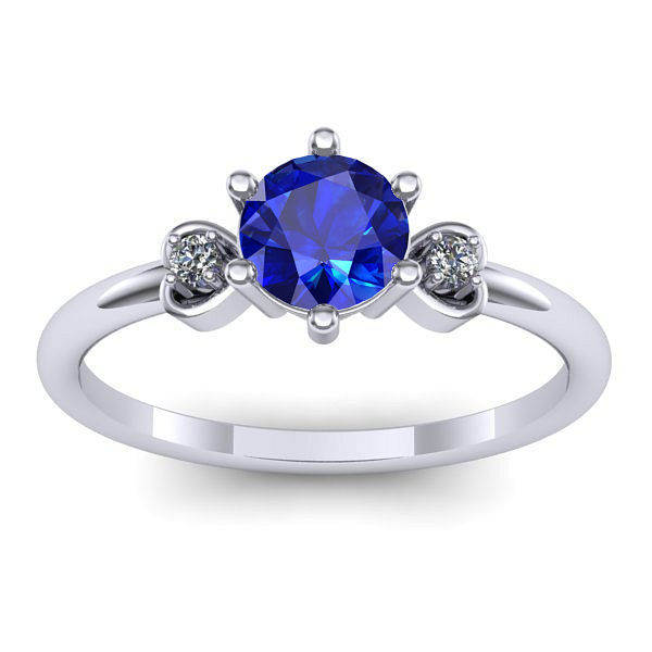 Inel logodna cu safir rotund