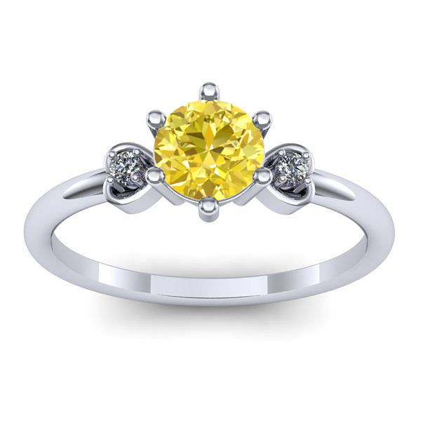 Inel cu safir galben rotund