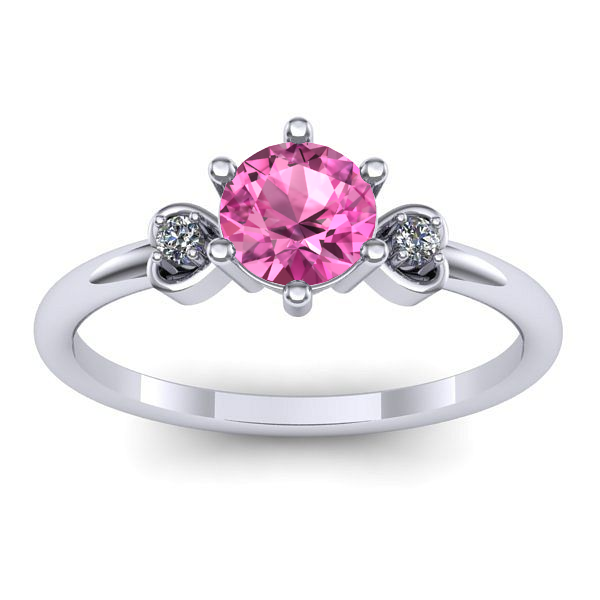 Inel de logodna cu safir roz rotund