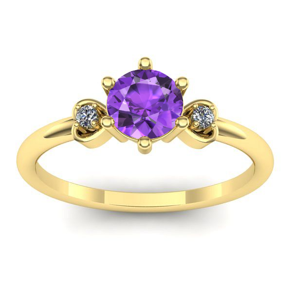 Inel logodna cu ametist rotund
