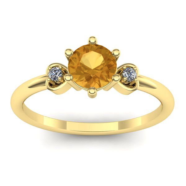 Inel de logodna cu citrin rotund