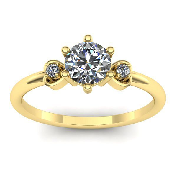 Inel cu diamant rotund