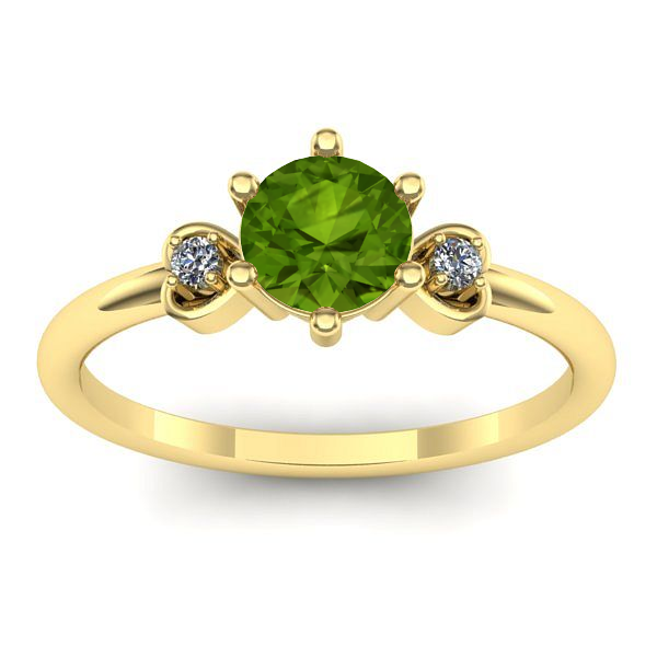 Inel de logodna cu peridot rotund