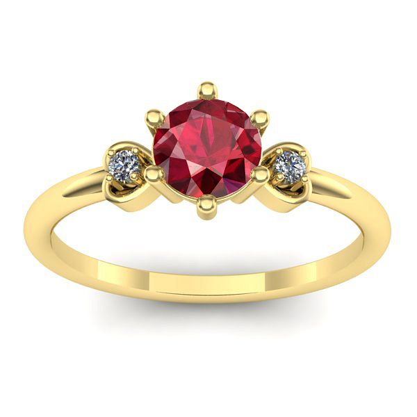 Inel logodna cu rubin rotund