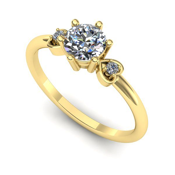 Inel logodna din aur galben cu diamant de laborator