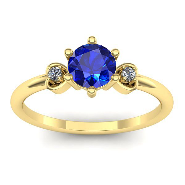 Inel logodna cu safir rotund