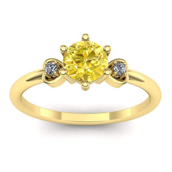 Inel de logodna cu safir galben rotund
