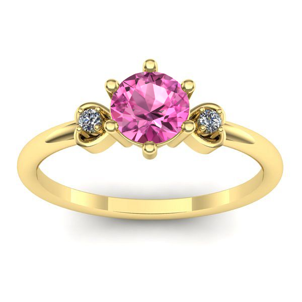 Inel de logodna cu safir roz rotund