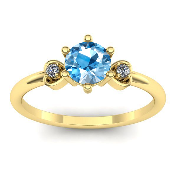 Inel logodna cu topaz blue rotund