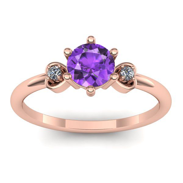 Inel de logodna cu ametist rotund