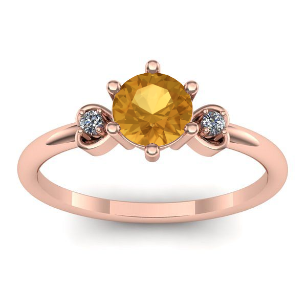 Inel cu citrin rotund