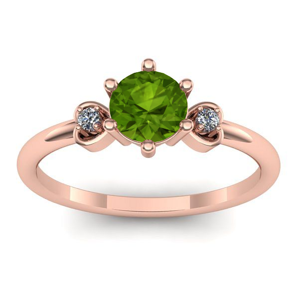 Inel de logodna cu peridot rotund