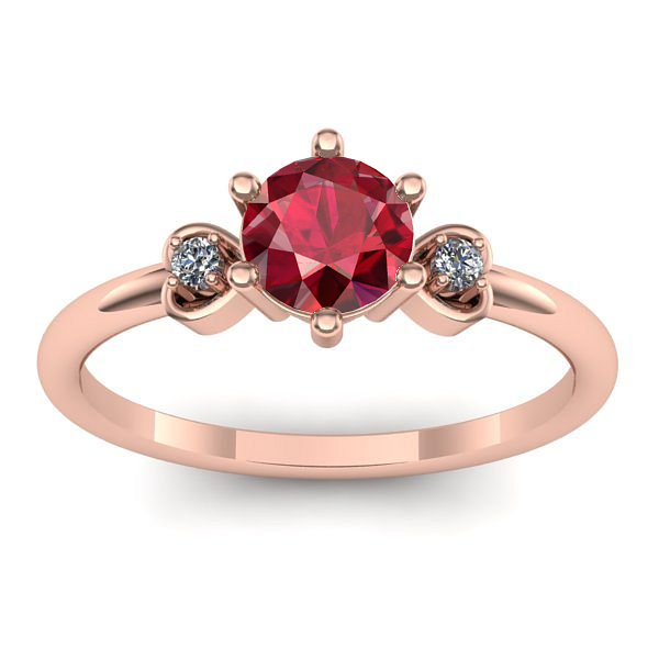 Inel logodna cu rubin rotund