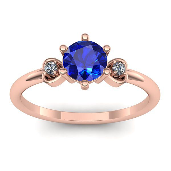 Inel logodna cu safir rotund