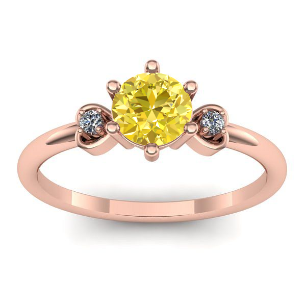 Inel cu safir galben rotund