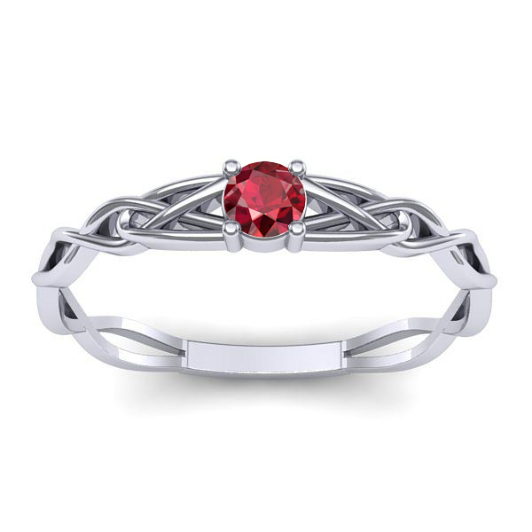 Inel logodna cu rubin rotund