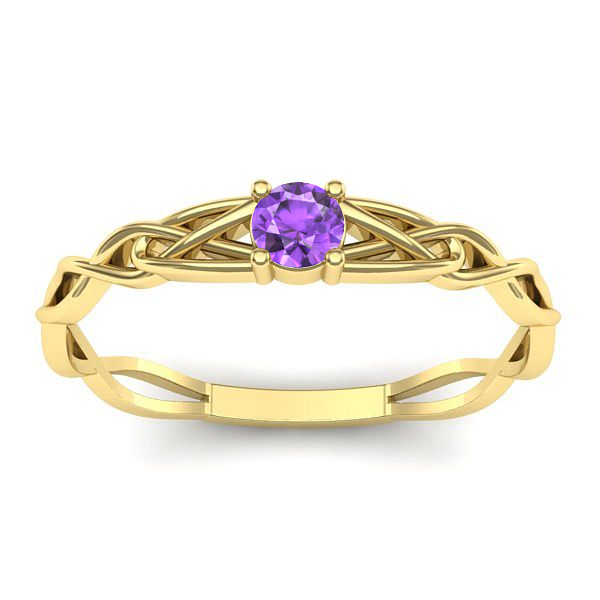 Inel cu ametist rotund