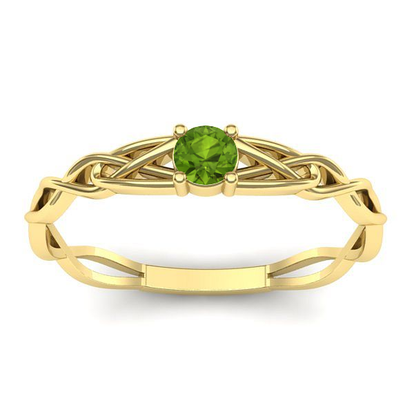 Inel de logodna cu peridot rotund