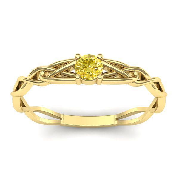 Inel de logodna cu safir galben rotund