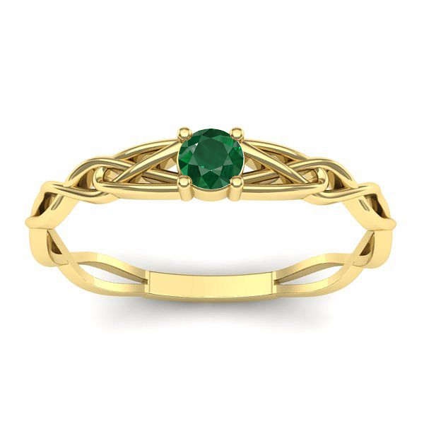 Inel cu smarald rotund