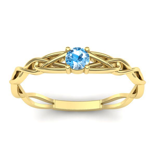 Inel logodna cu topaz blue rotund