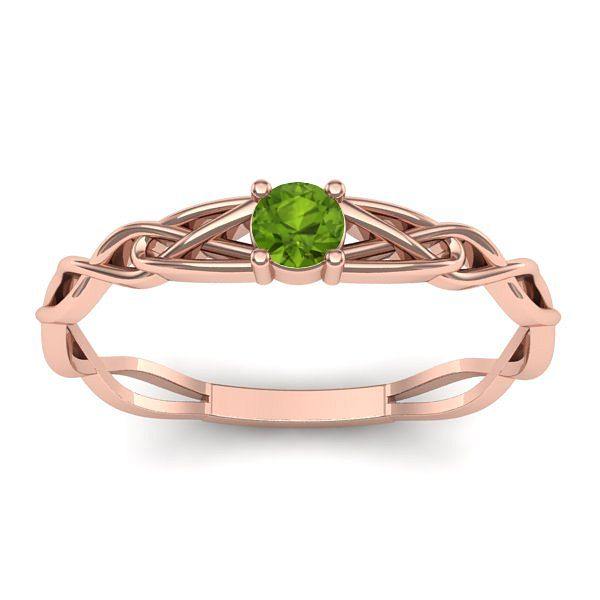 Inel cu peridot rotund