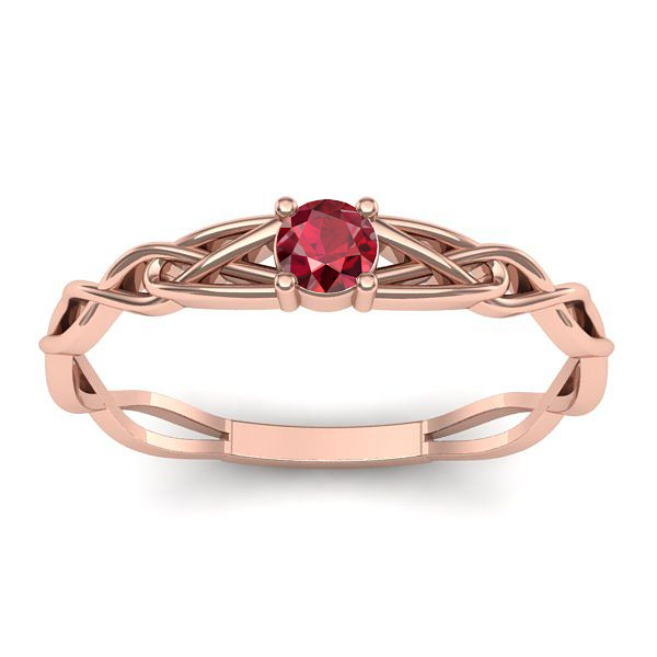 Inel cu rubin rotund