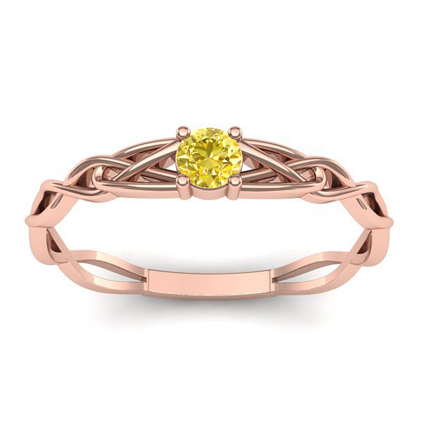 Inel de logodna cu safir galben rotund