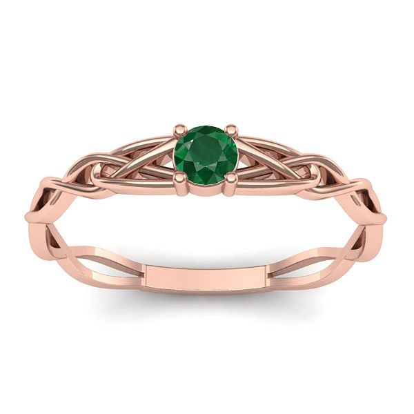 Inel cu smarald rotund