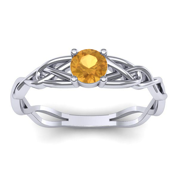 Inel de logodna cu citrin rotund