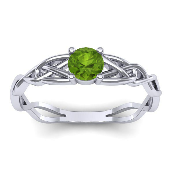 Inel logodna cu peridot rotund