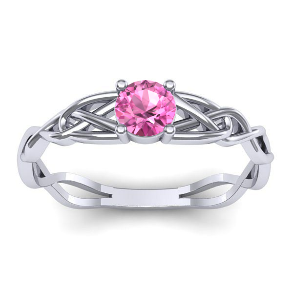 Inel cu safir roz rotund