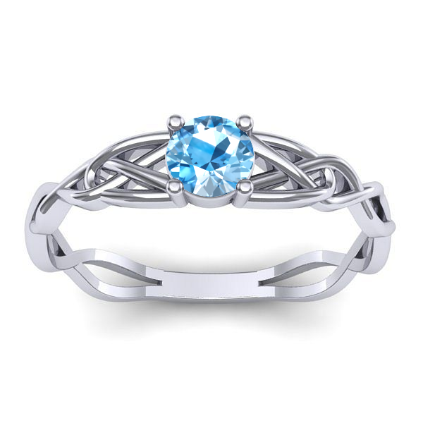 Inel de logodna cu topaz blue rotund
