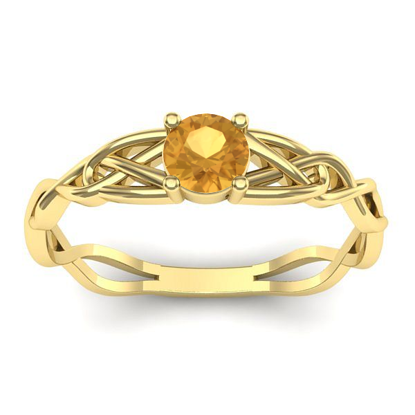 Inel de logodna cu citrin rotund