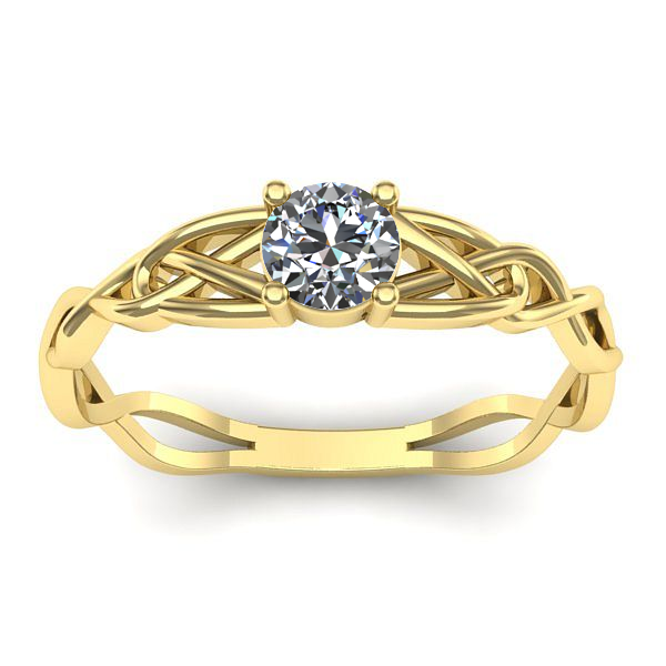 Inel cu diamant rotund